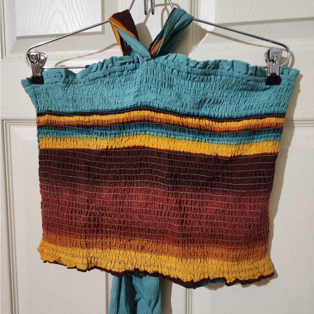 Multicolor Smocked Tube Top and Pant Set